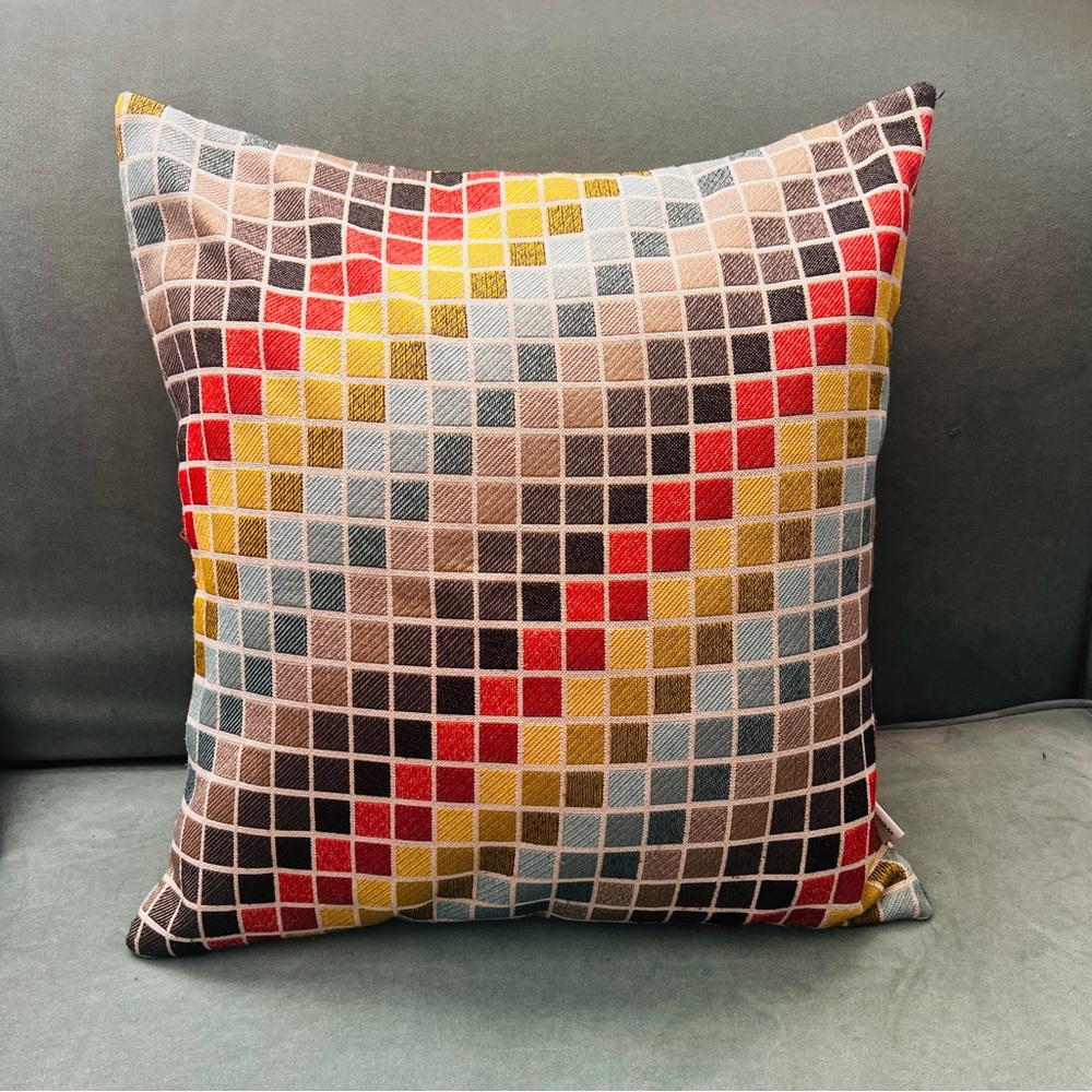 Westex Throw Pillow COVER ONLY Geometric Print Multicolor Artsy Decor Squares